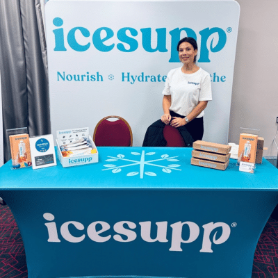 A picture of Amy with an Icesupp stall